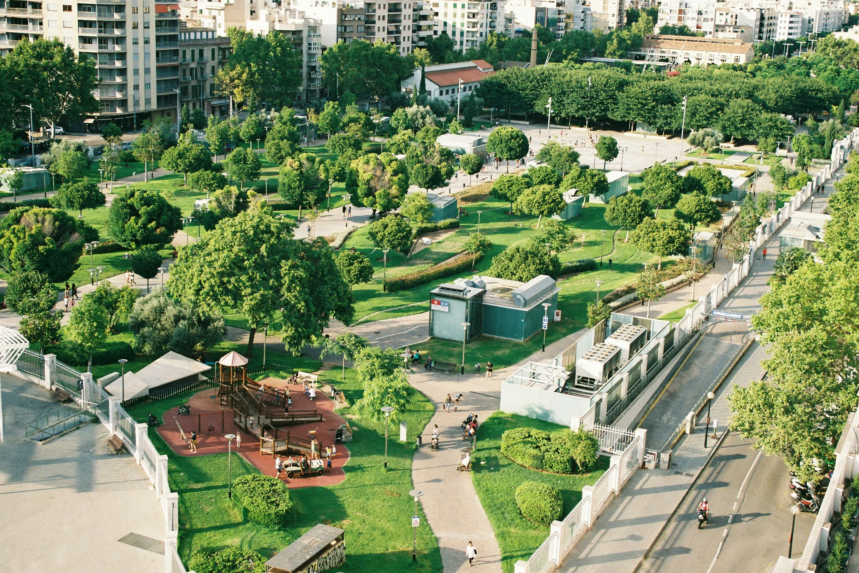 Urban regeneration project with landscaped public spaces